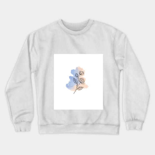 Simple Design of Rose Crewneck Sweatshirt by Lya Qays